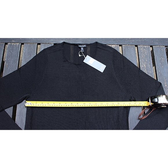 New w/Tags - Eileen Fisher Rayon Nylon Crinkle Asymmetric Tunic, Black, Lrg - Picture 10 of 14